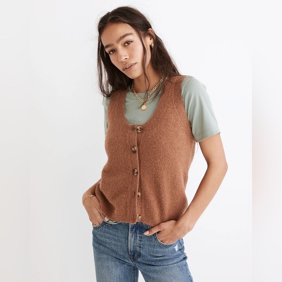 Madewell Kneale Button-Front Sweater Vest size extra small - Picture 3 of 9